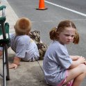 Sitting on the curb